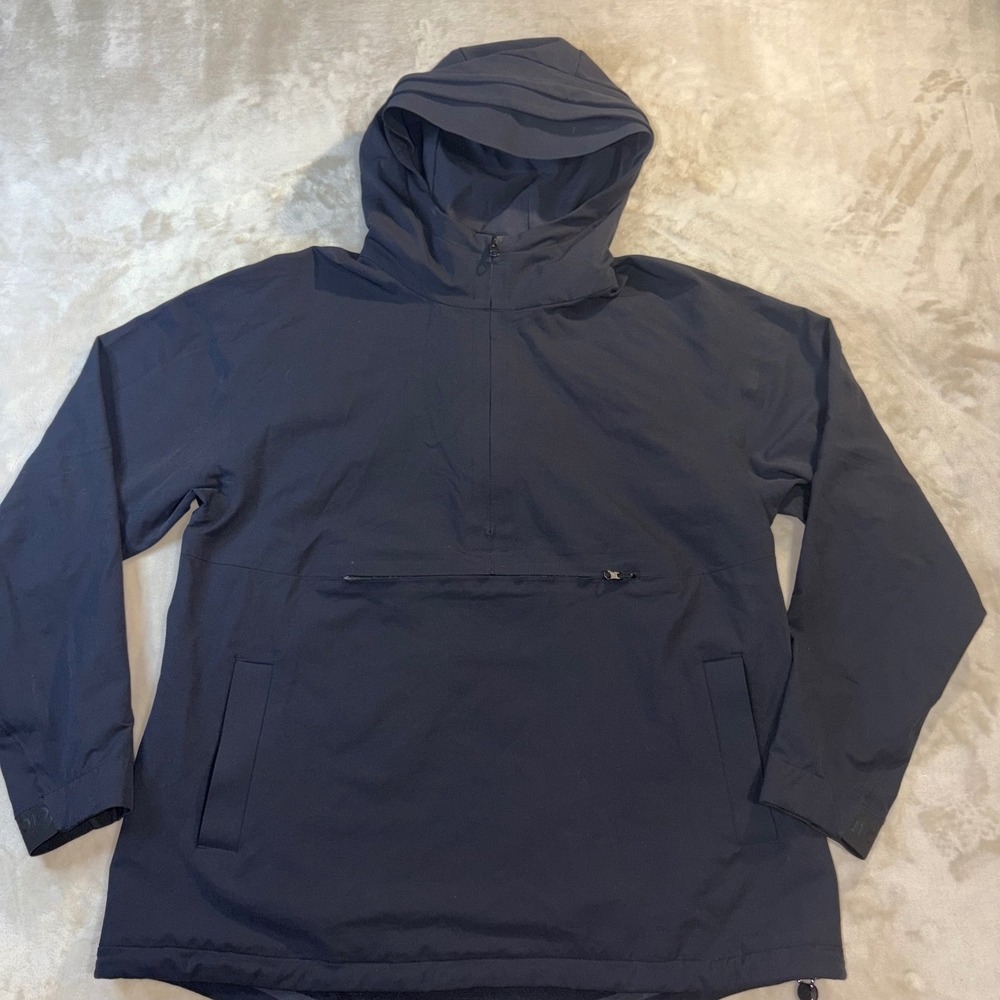 Outdoor Voices Rectrek Anorak Black Half Zip Hooded Pullover Jacket Womens Large